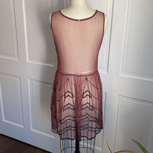 Free People - Beaded Slip Dress - Wine - M - Picture 12 of 14